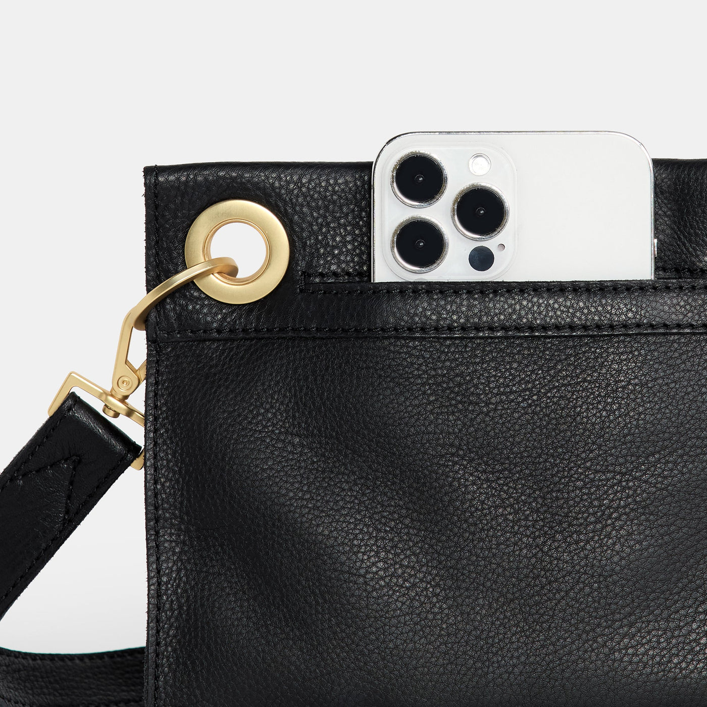 TONY SML IN BLACK/BRUSHED GOLD RED ZIP