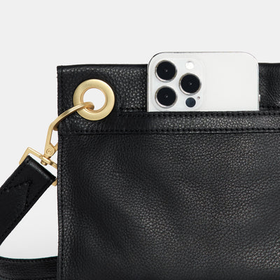 TONY SML IN BLACK/BRUSHED GOLD RED ZIP