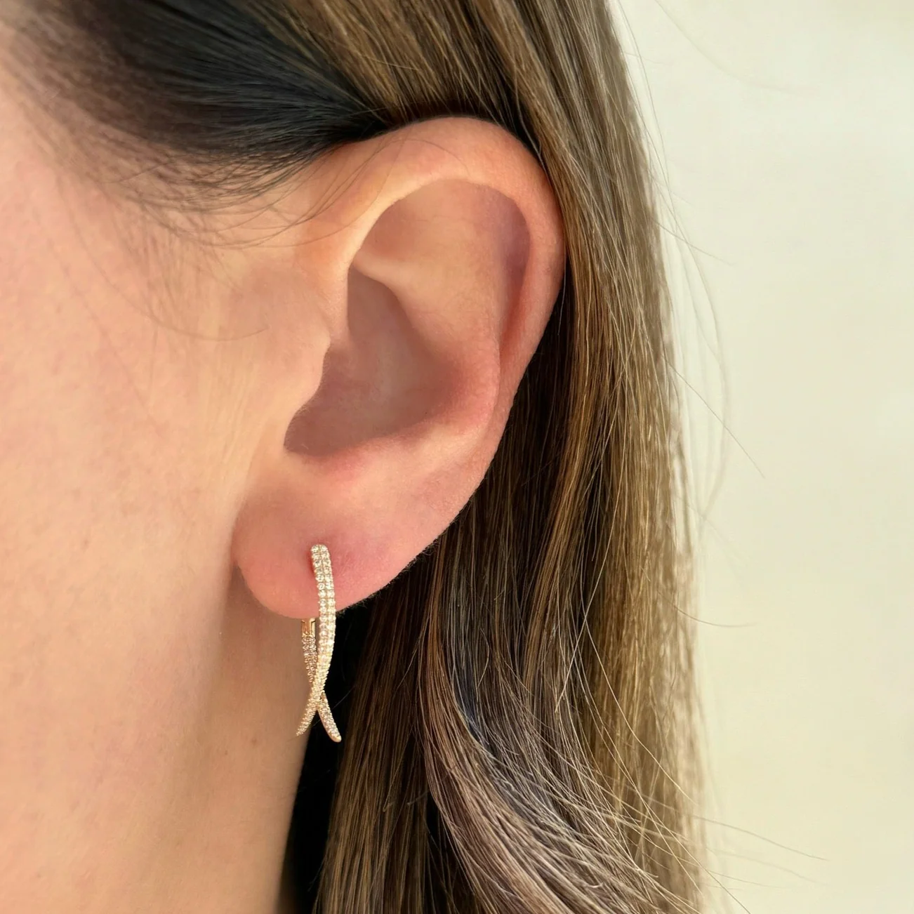 Diamond Loop Hoop Earrings