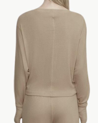 CASHMERE DOLMAN TOP IN WALNUT