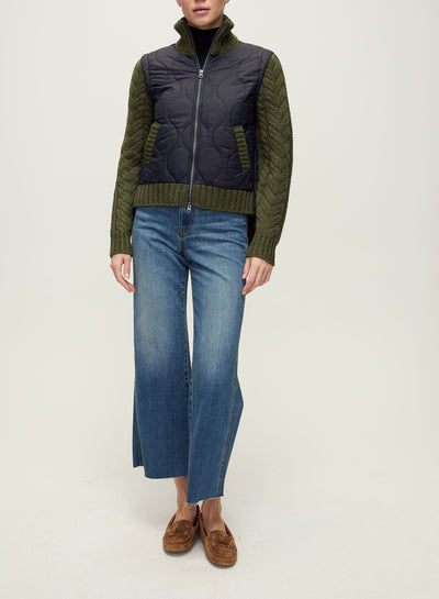PATRA MIXED MEDIA JACKET IN NAVY/ARMY MELANGE