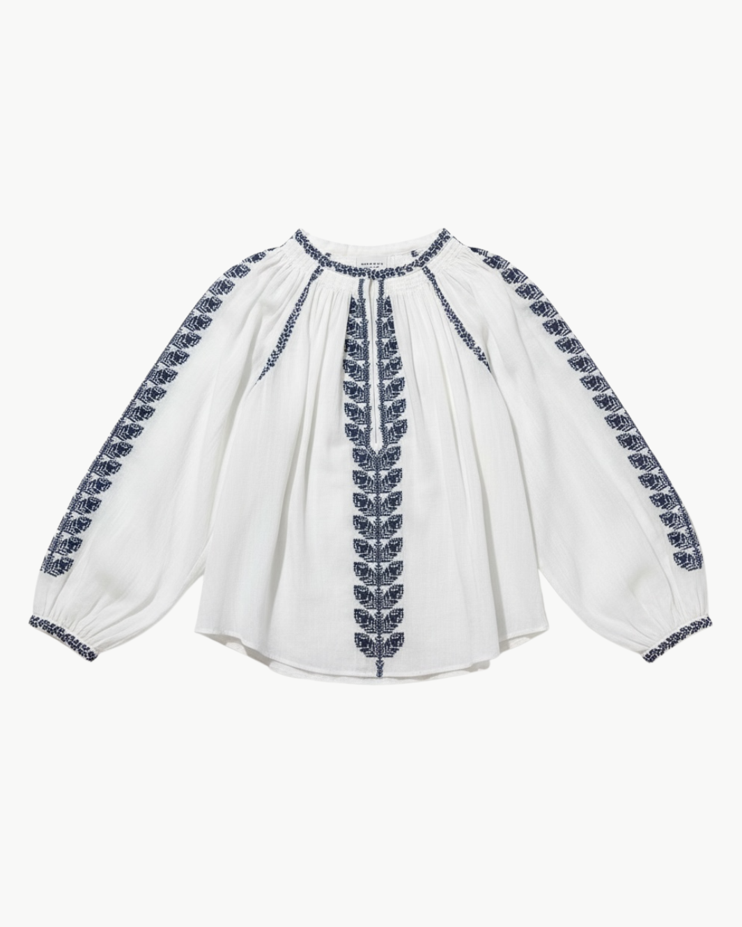 LENA BLOUSE TOP IN ECRU/BLUE by Isabel Marant - Romi Boutique
