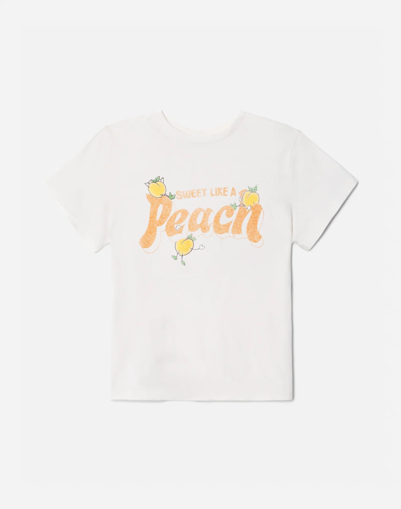 CLASSIC PEACH TEE IN VINTAGE WHITE - Romi Boutique