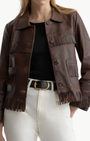 Nili Lotan Lazare Fringe Leather Jacket at Romi Boutique