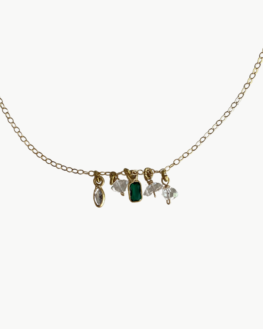 SUNSHOWER NECKLACE IN GREEN ONYX
