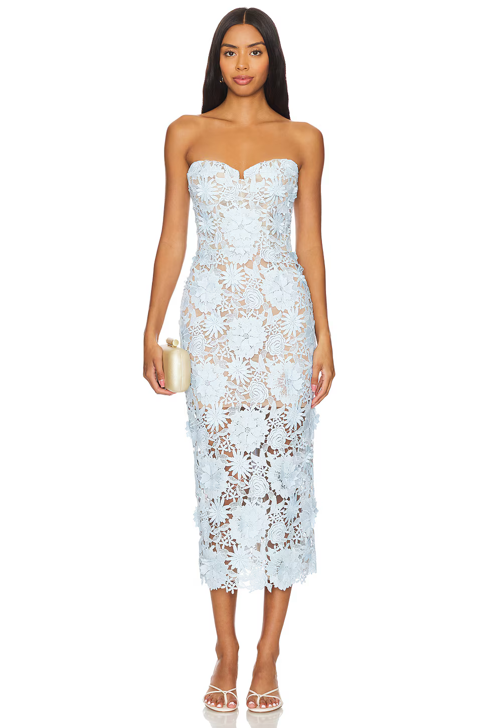 JASMINE MIDI DRESS IN POWDER BLUE
