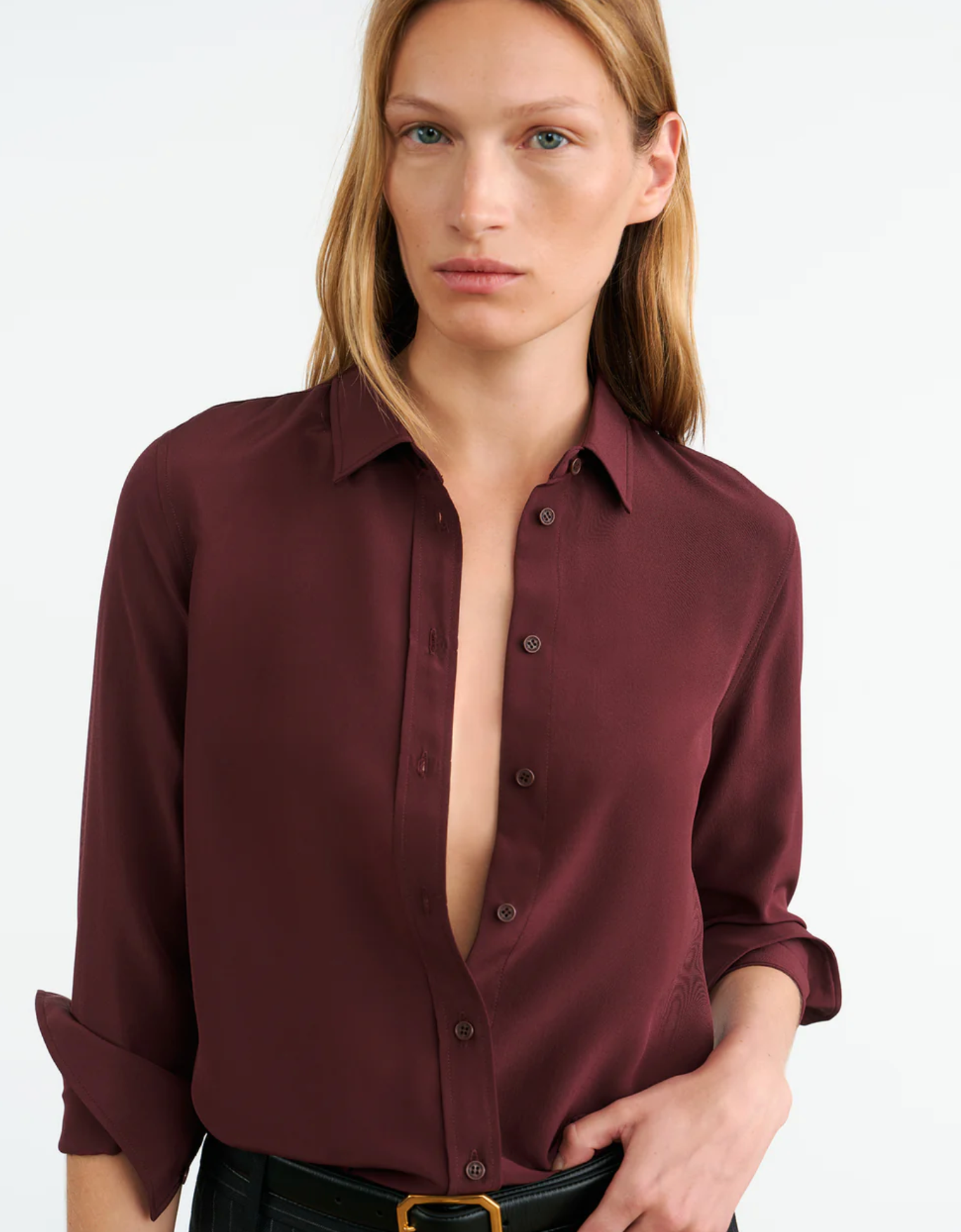 GAIA SLIM SHIRT IN CLARET