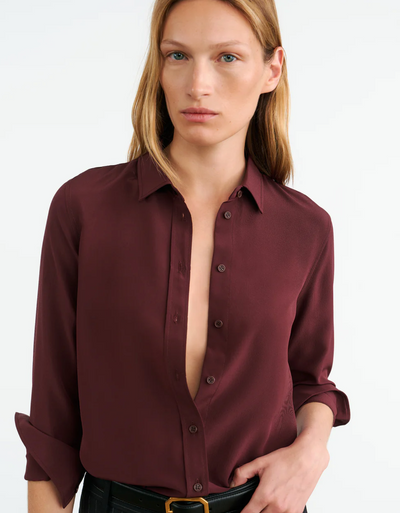GAIA SLIM SHIRT IN CLARET