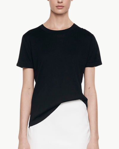 SILK KNIT PERFECT TEE IN BLACK