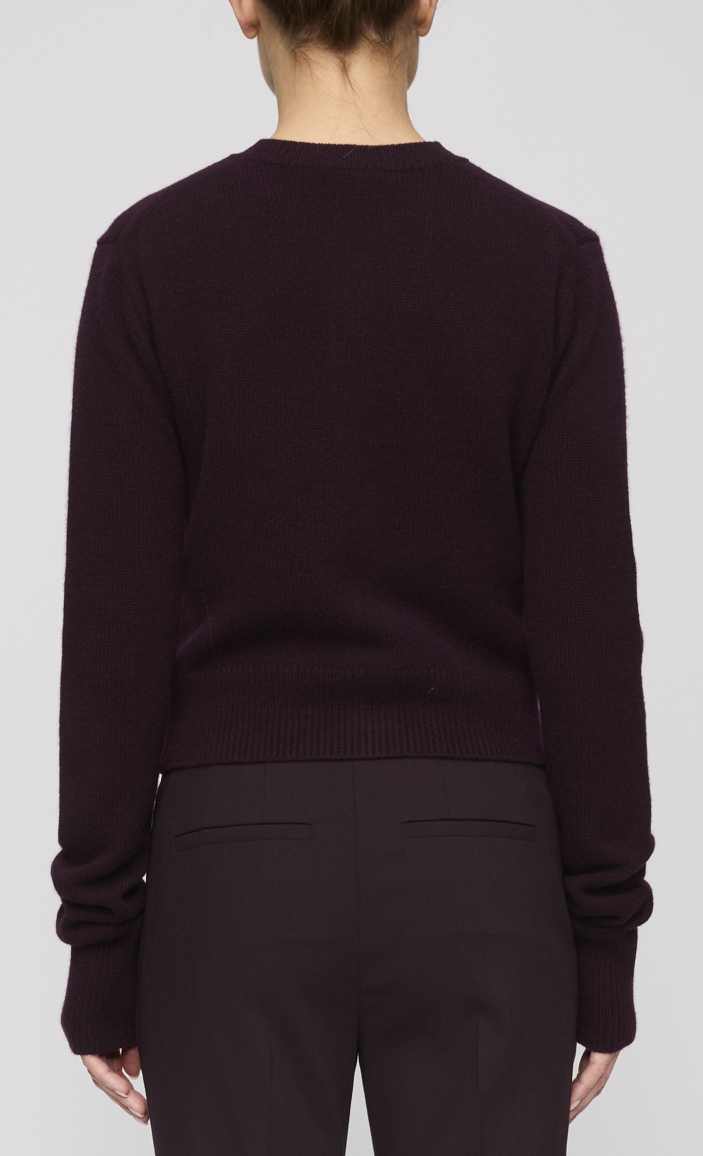 SKYLER CASHMERE CARDIGAN IN DEEP PLUM