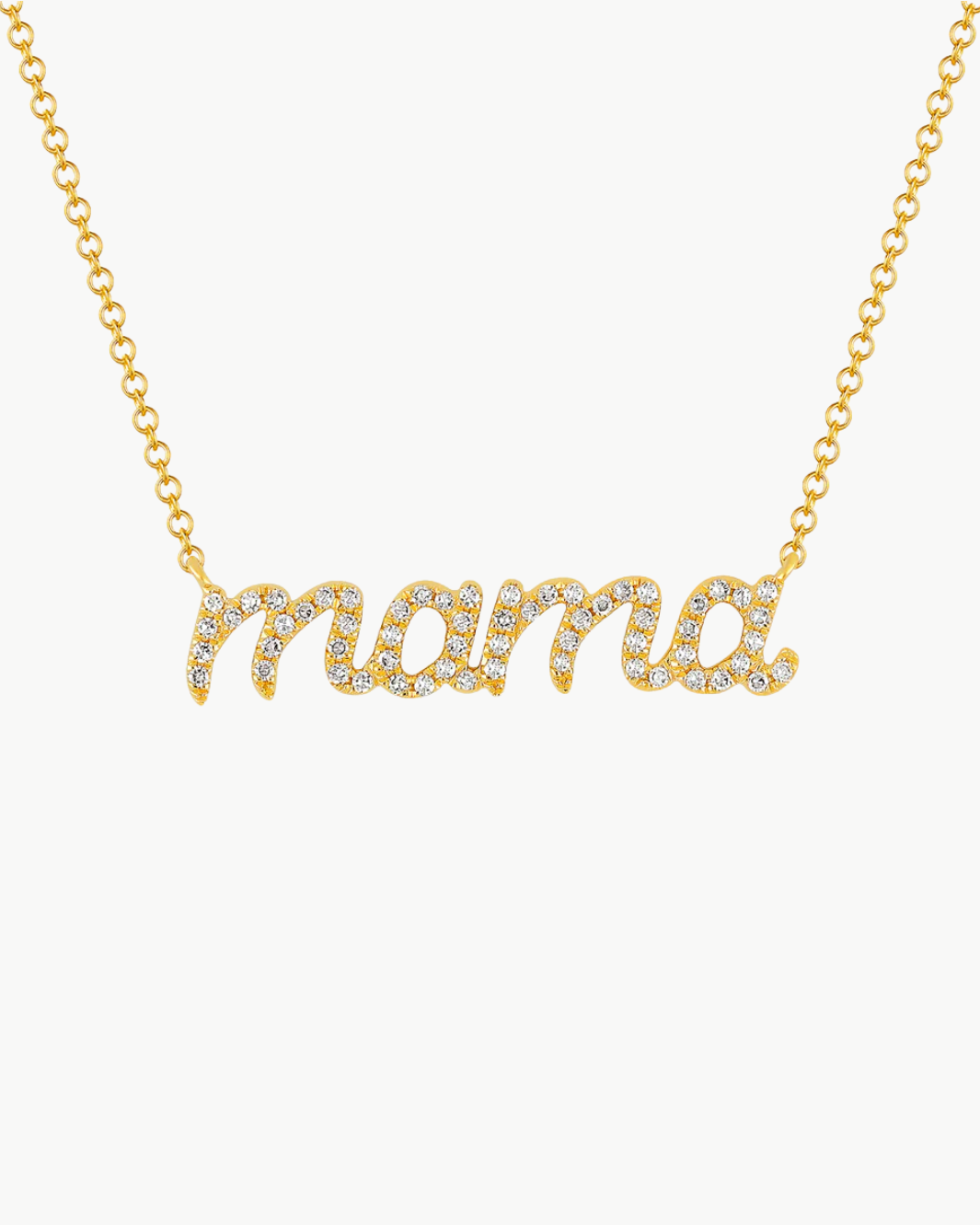 Diamond Script Mama Necklace