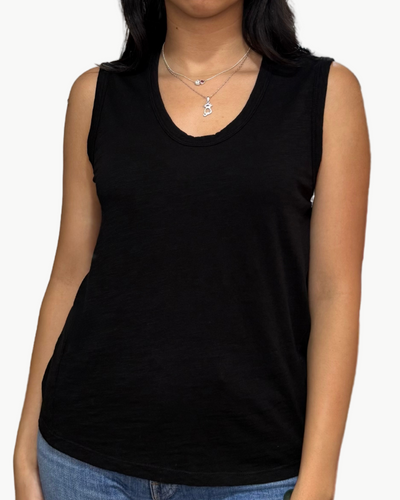 MUSCLE SHELL IN SUPIMA SLUB IN BLACK
