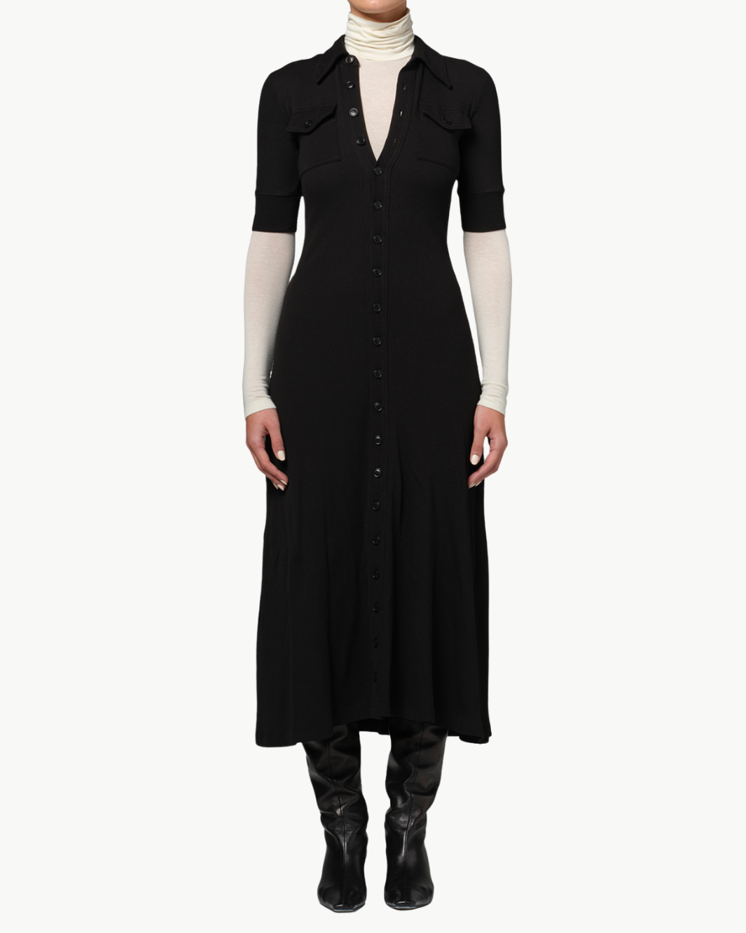 AMINA POLO DRESS IN BLACK
