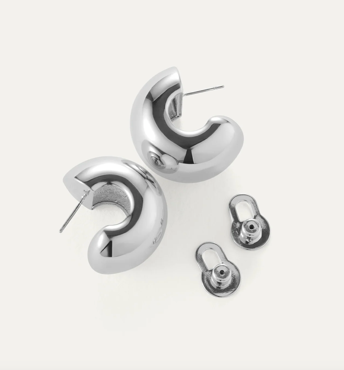 GEMMA HOOPS IN SILVER - Romi Boutique