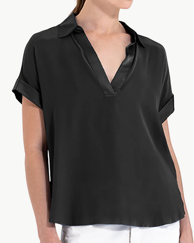 GO POLO TOP IN WASHED BLACK