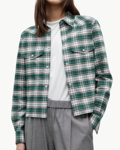 NEW CARTER SHIRT IN GREEN MULTI - Romi Boutique