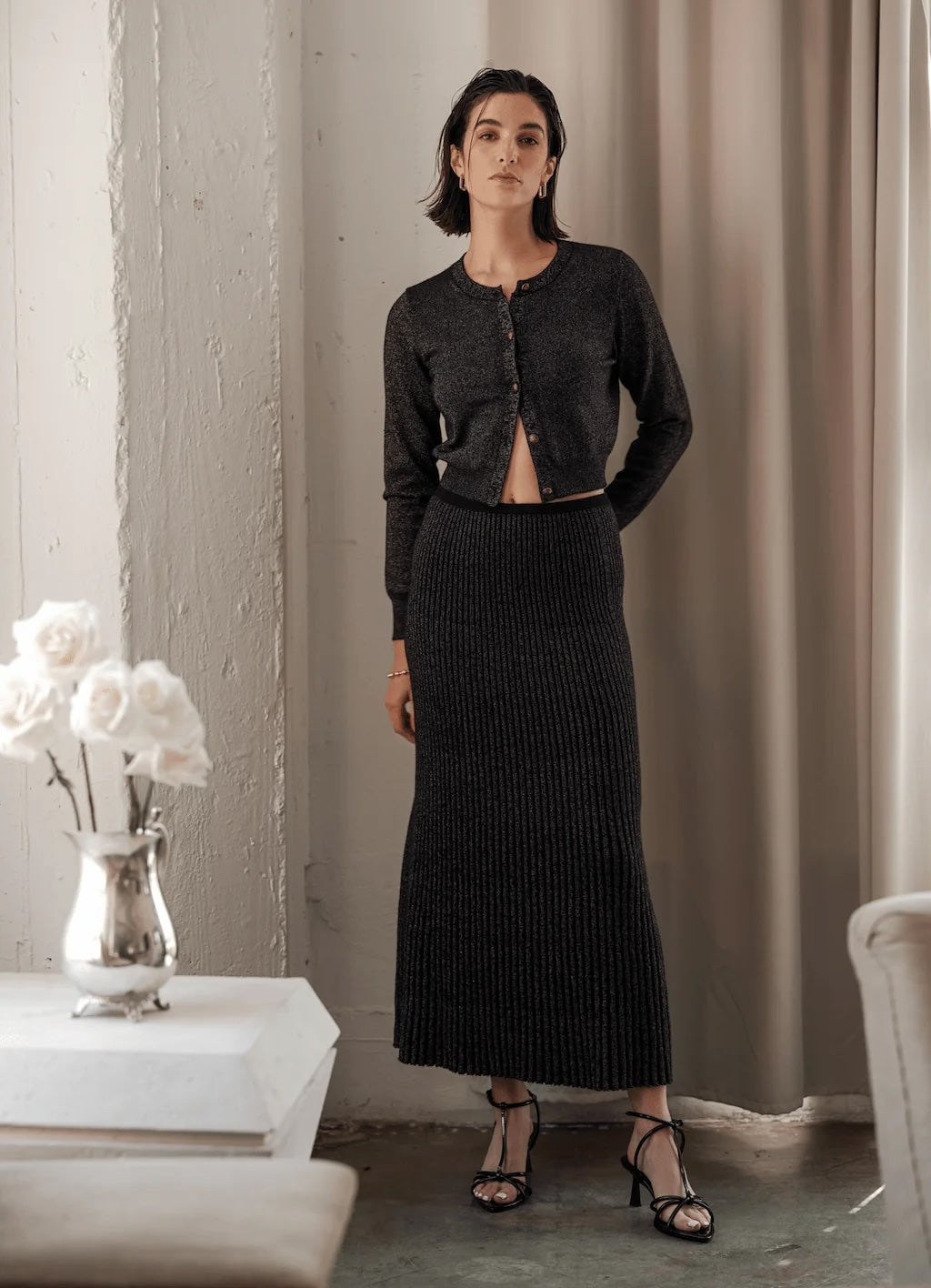 W.Cashmere Diana Lurex Sweater at Romi Boutique