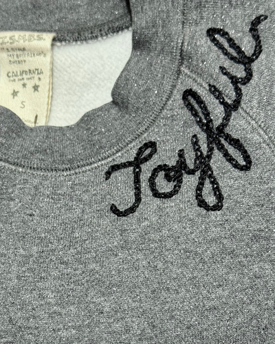 JOYFUL CREW SHINE SWEATSHIRT IN DARK GREY/BLACK