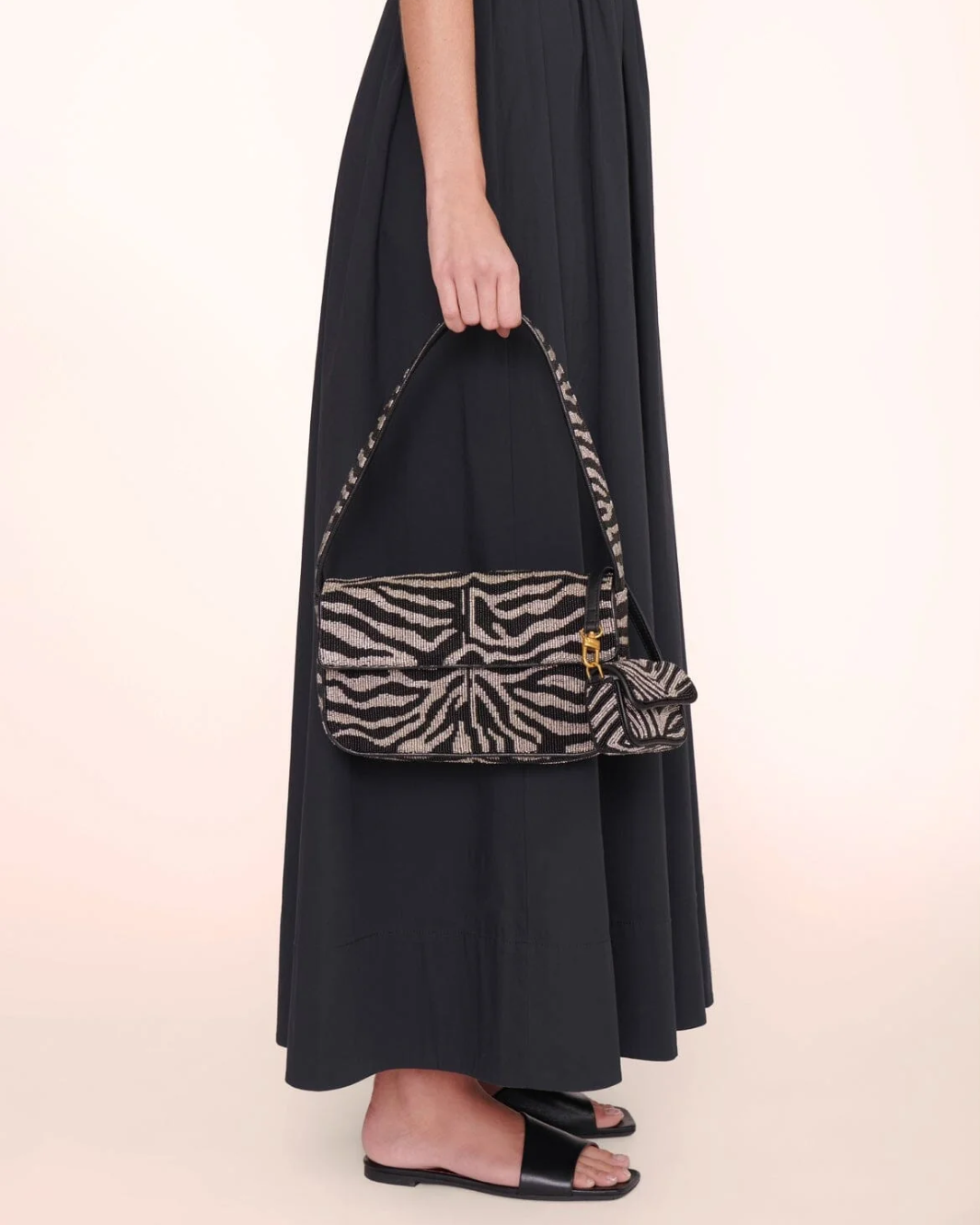 TOMMY BEADED BAG IN BLACK/WHITE - Romi Boutique