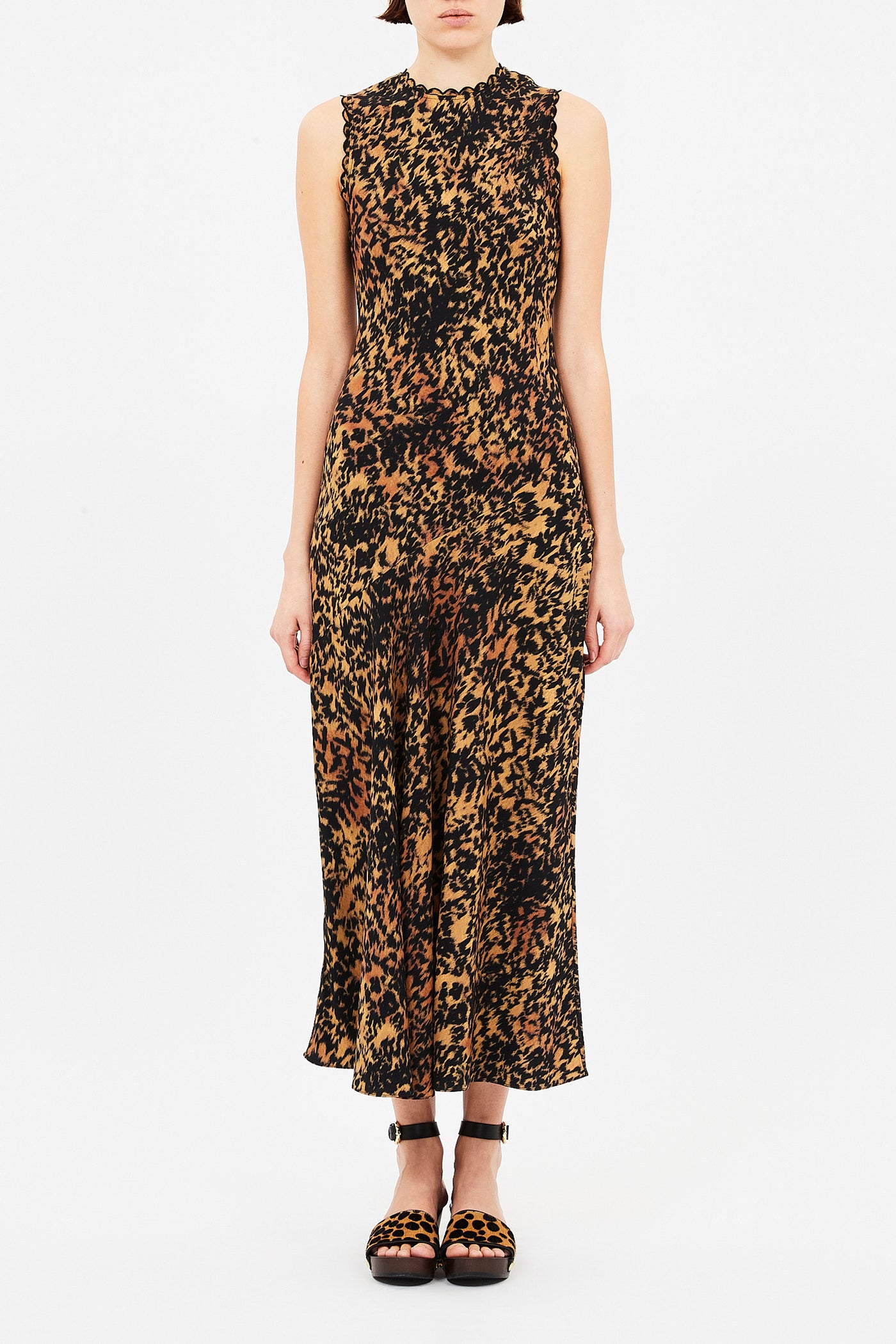 CLEA SLEEVELESS BIAS MIDI DRESS IN SAVANNAH