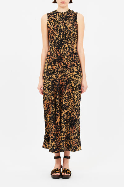 CLEA SLEEVELESS BIAS MIDI DRESS IN SAVANNAH