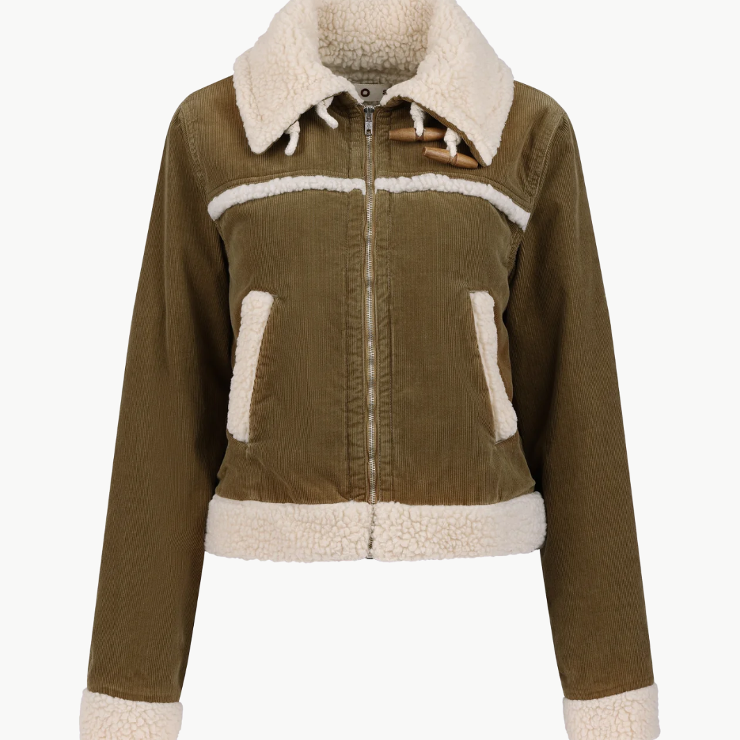 Amo BETTY CORD SHEARLING JACKET at Romi Boutique