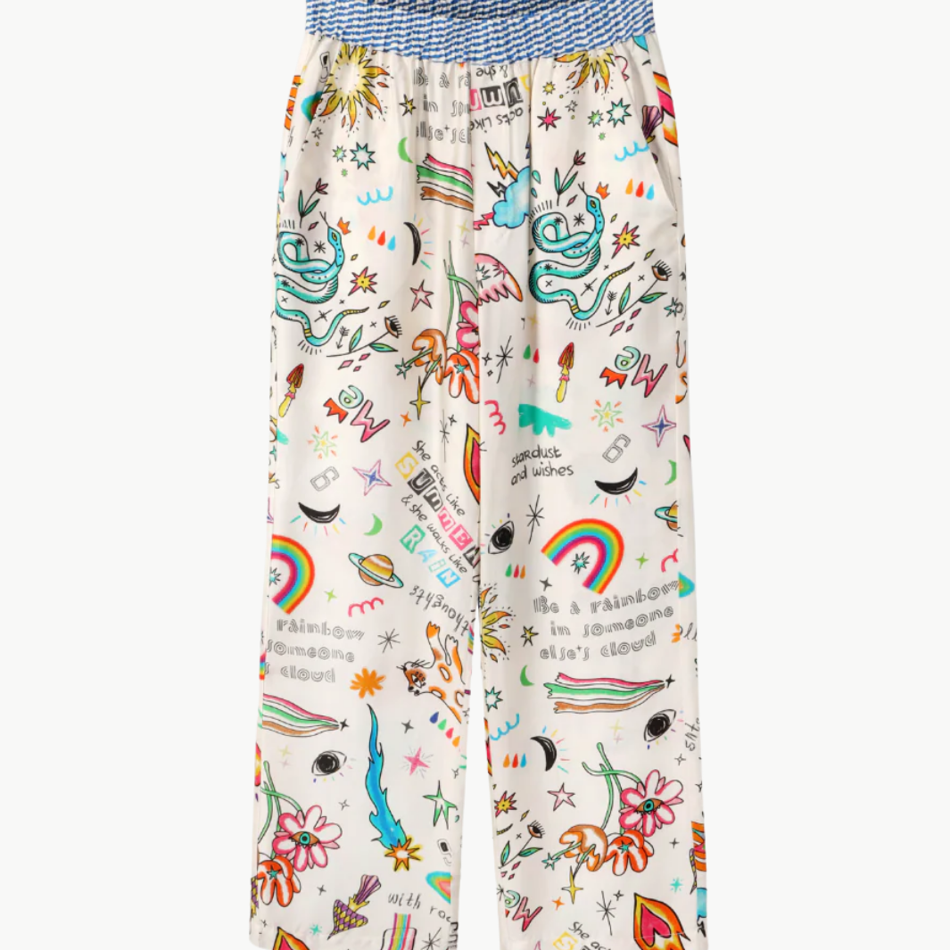 Me369 BAILEY STRAIGHT LEG PRINTED PANT at Romi Boutique