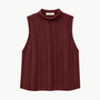 Salvia Sleeveless Cable Turtleneck Shell