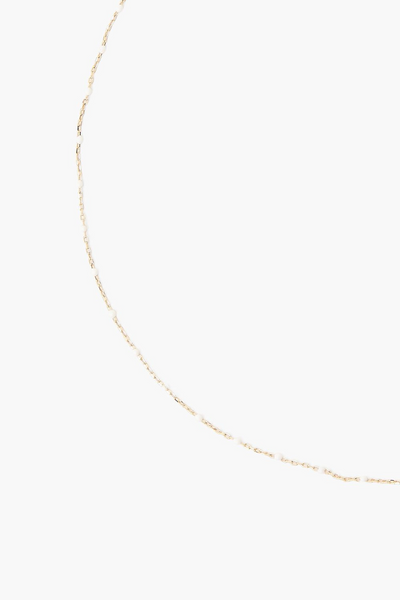 ENAMEL BEAD NECKLACE IN WHITE - Romi Boutique