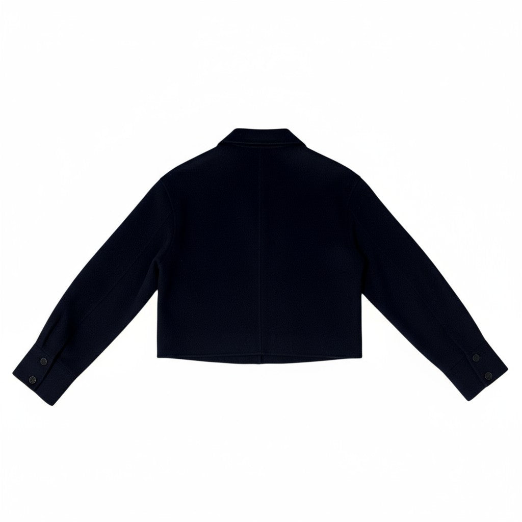 KALLEN ZIP-UP SHORT JACKET IN NAVY - Romi Boutique