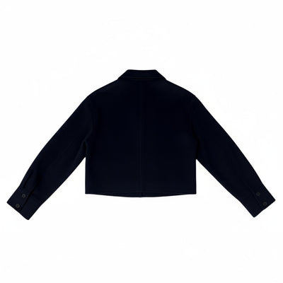 KALLEN ZIP-UP SHORT JACKET IN NAVY - Romi Boutique