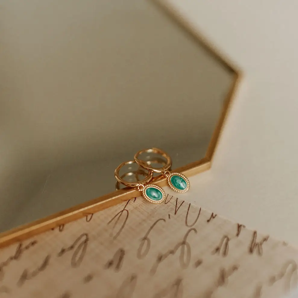 Romi Riley Turquoise Hoops at Romi Boutique