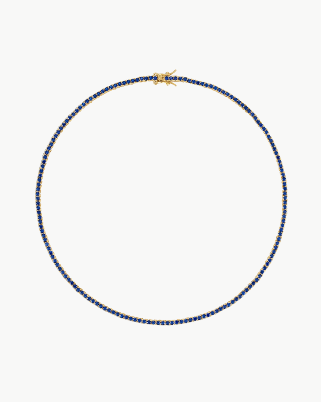 NAVY CRYSTAL TENNIS NECKLACE IN GOLD by Alexa Leigh - Romi Boutique