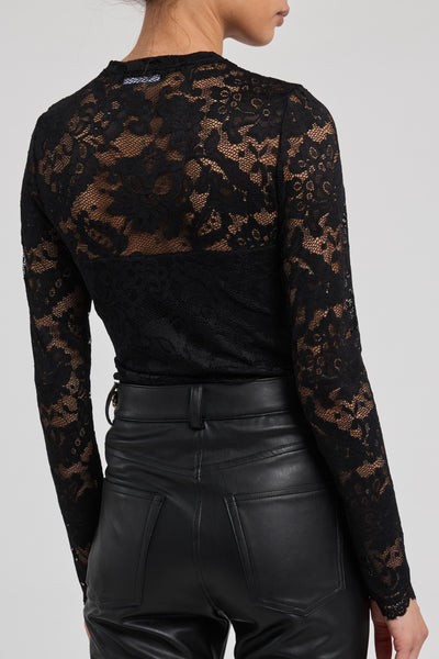 CLAYTON LACE TOP IN BLACK