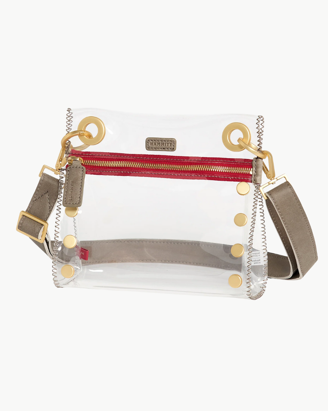 TONY SML IN CLEAR PEW/BRUSHED GOLD RED ZIP