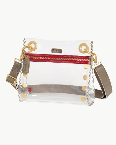 TONY SML IN CLEAR PEW/BRUSHED GOLD RED ZIP