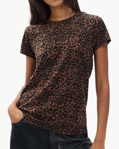 ALL OVER LEOPARD TEE IN BROWN MULTI