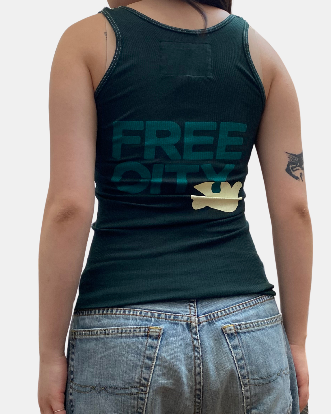 FREECITY　フリーシティ　リブ タンクトップ　ホワイト　3 FREECITY RTU/1999 SUPERVINTAGE TANK - greenshrooms