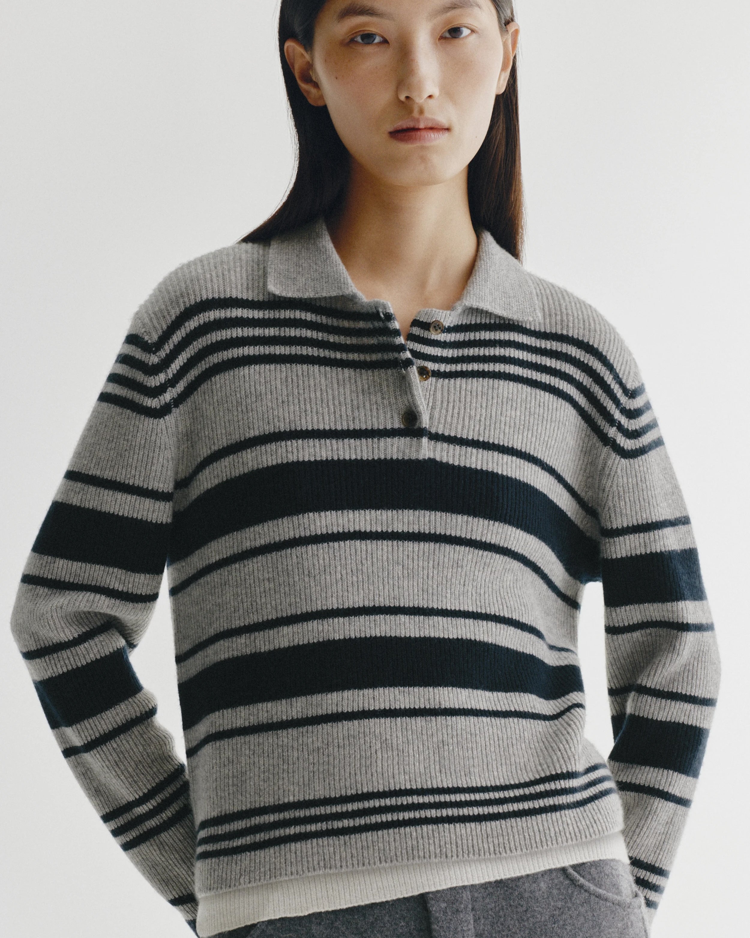 Lisa Yang Tinna Stripes Sweater at Romi Boutique