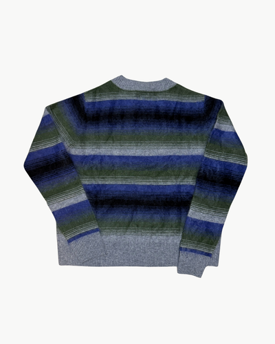 BRUSHED OMBRE STRIPE CREW IN FEATHER COMBO