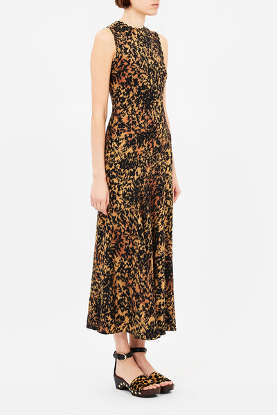 CLEA SLEEVELESS BIAS MIDI DRESS IN SAVANNAH