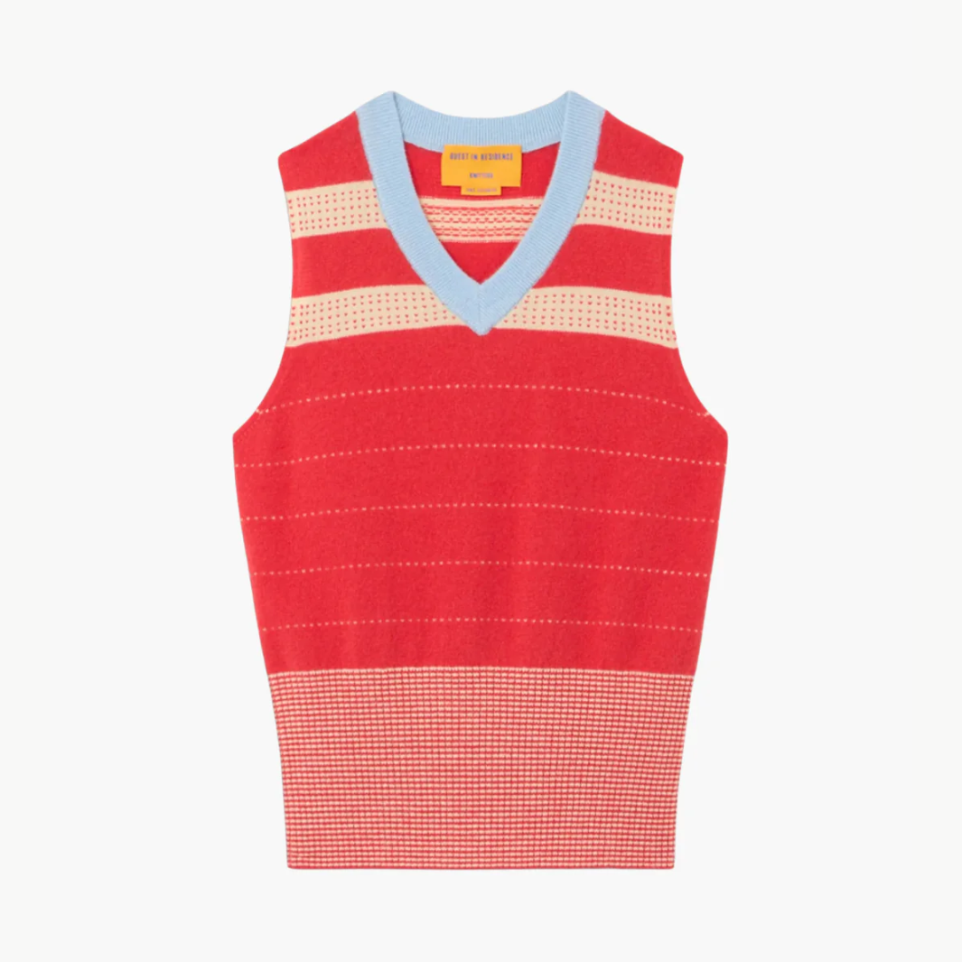 Guest In Residence COLLEGIATE STRIPE VEST at Romi Boutique