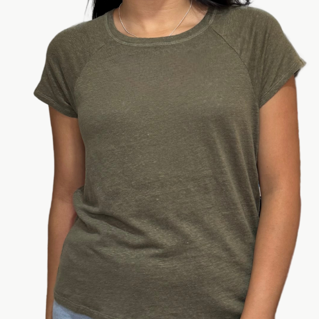 TELCY KNIT T-SHIRT IN ARMY