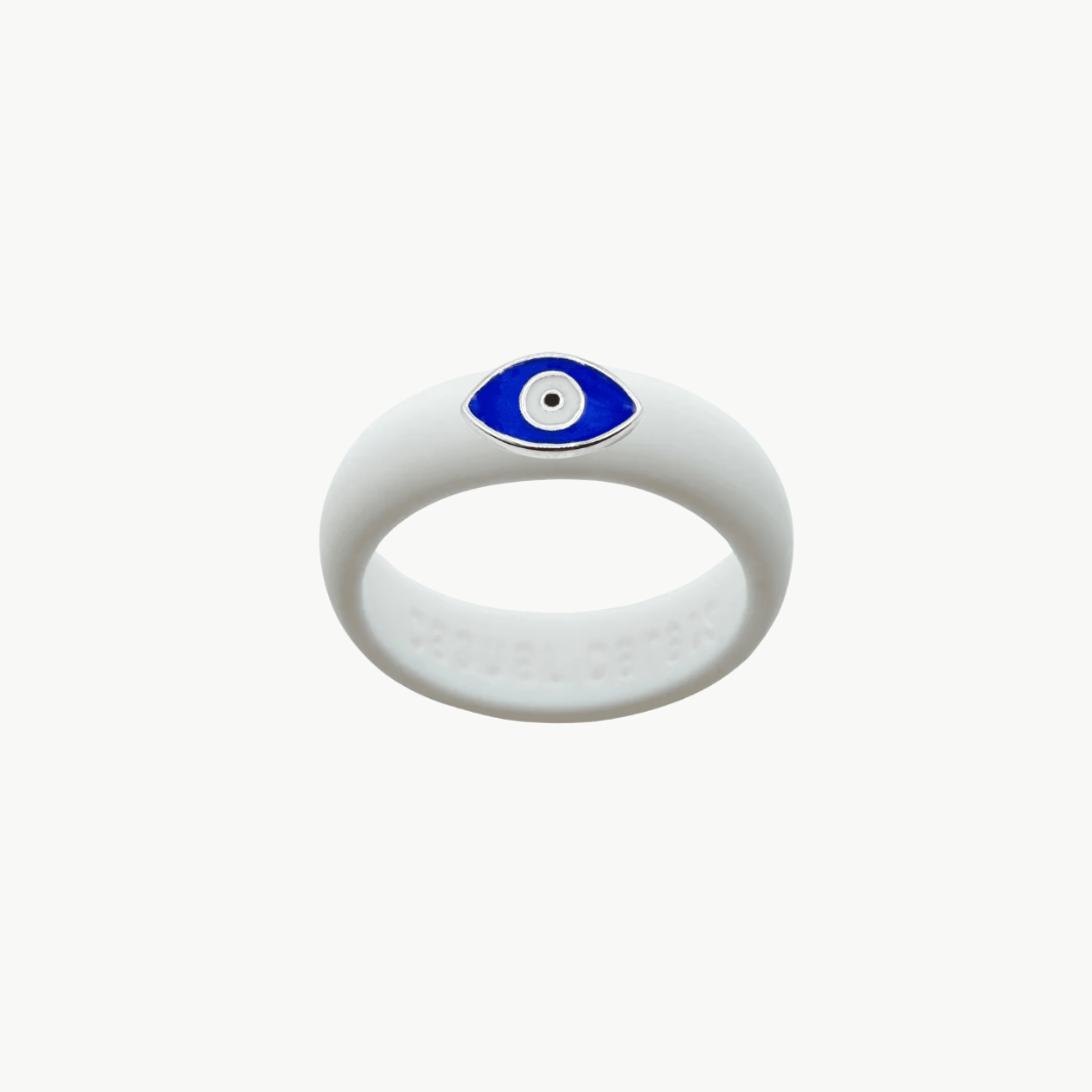 Enamel Evil Eye Silicone Ring