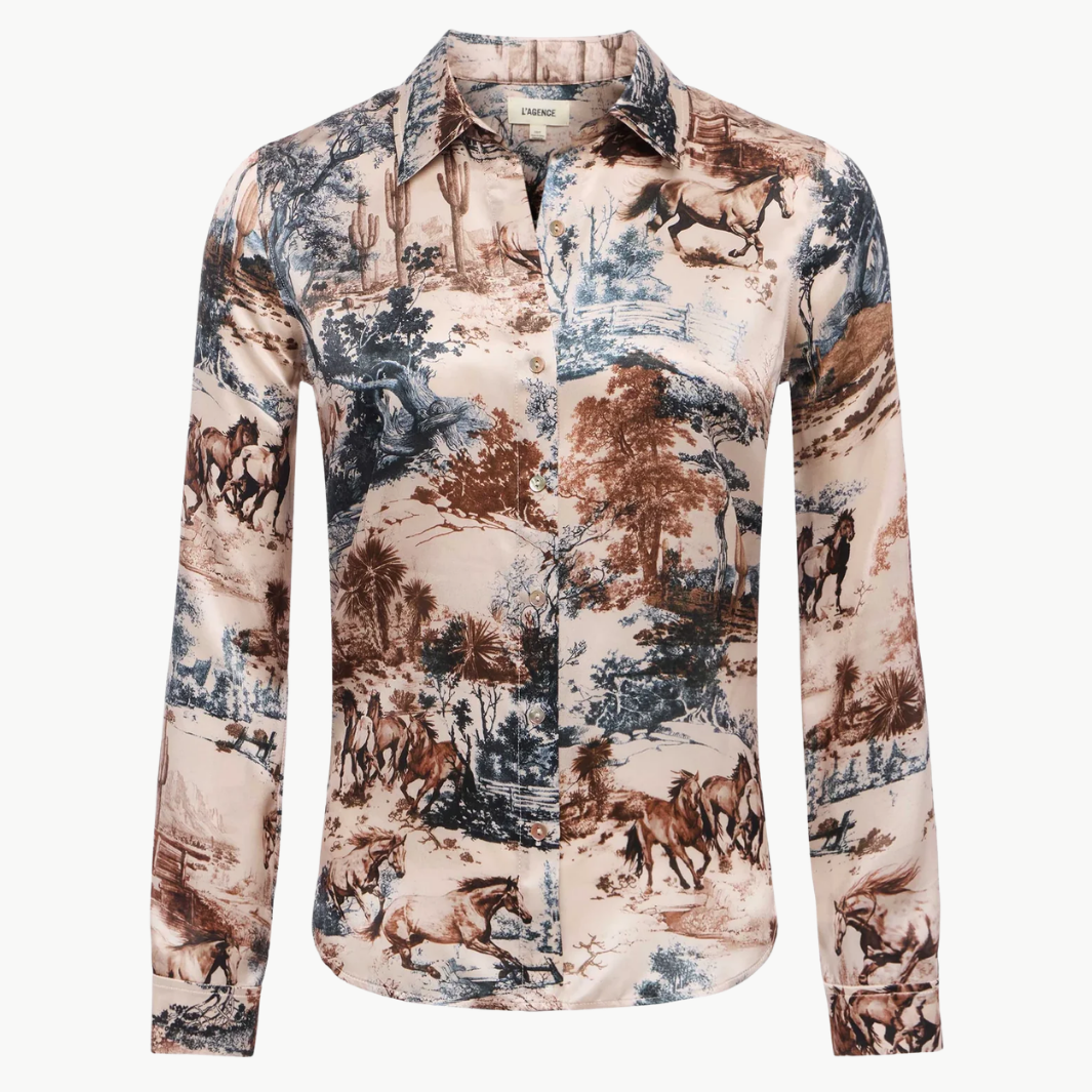 L'Agence TYLER SILK BLOUSE at Romi Boutique