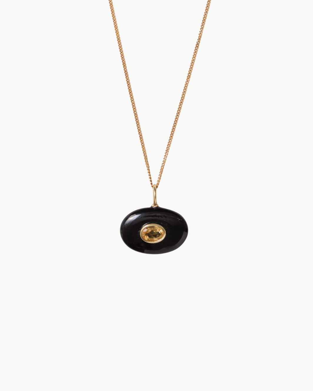 OVAL PENDANT NECKLACE IN ONYX