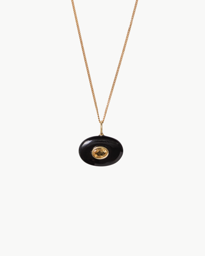 OVAL PENDANT NECKLACE IN ONYX
