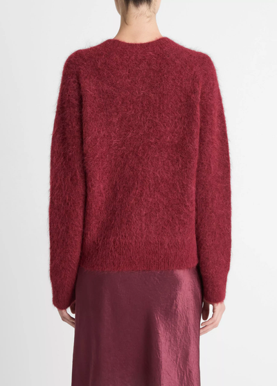 CREW BRUSHED SWEATER IN ROSE WINE - Romi Boutique