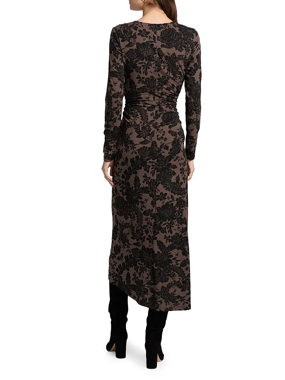 THEODORA DRESS IN DARK LICHEN/BLACK - Romi Boutique