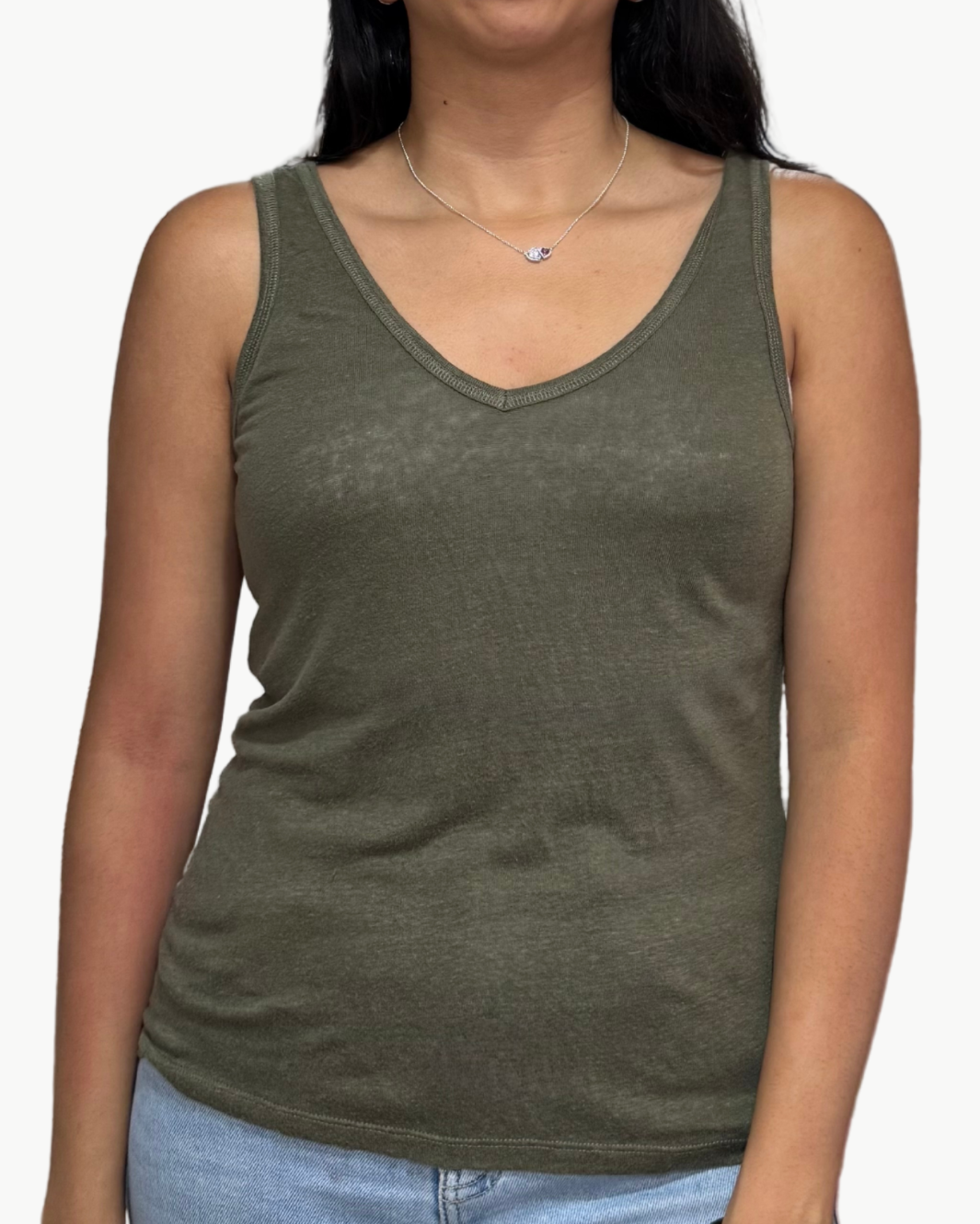 TOSHIO KNIT TANK IN ARMY